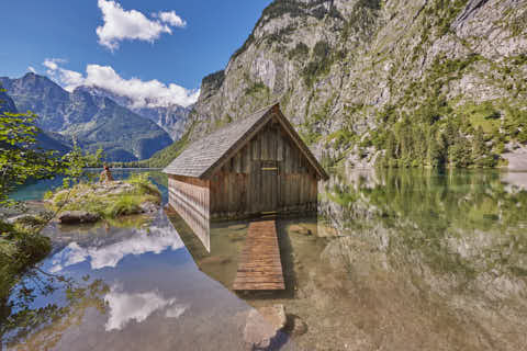 Gemeinde Schönau Landkreis Berchtesgadener_Land Obersee Bootshaus an der Fischunkelalm (Dirschl Johann) Deutschland BGL